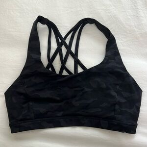 Lululemon strappy gray camo sports bra